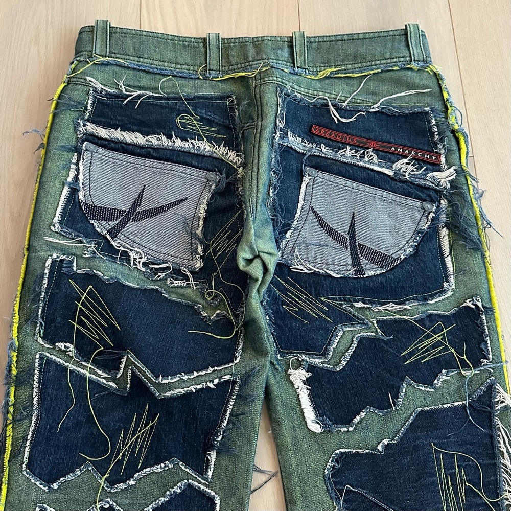 Arkadius Anarchy Jeans Distressed Patchwork Jeans… - image 5